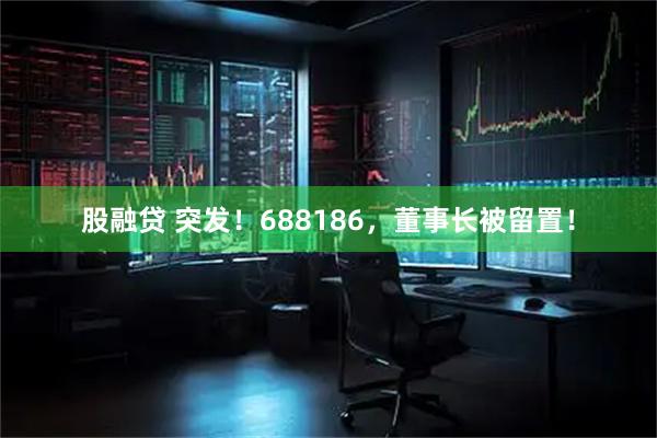 股融贷 突发！688186，董事长被留置！